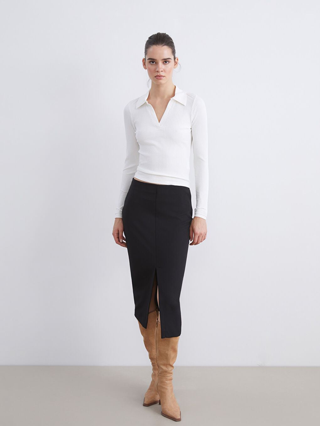 T-shirt à Col Polo pour Femmes-1