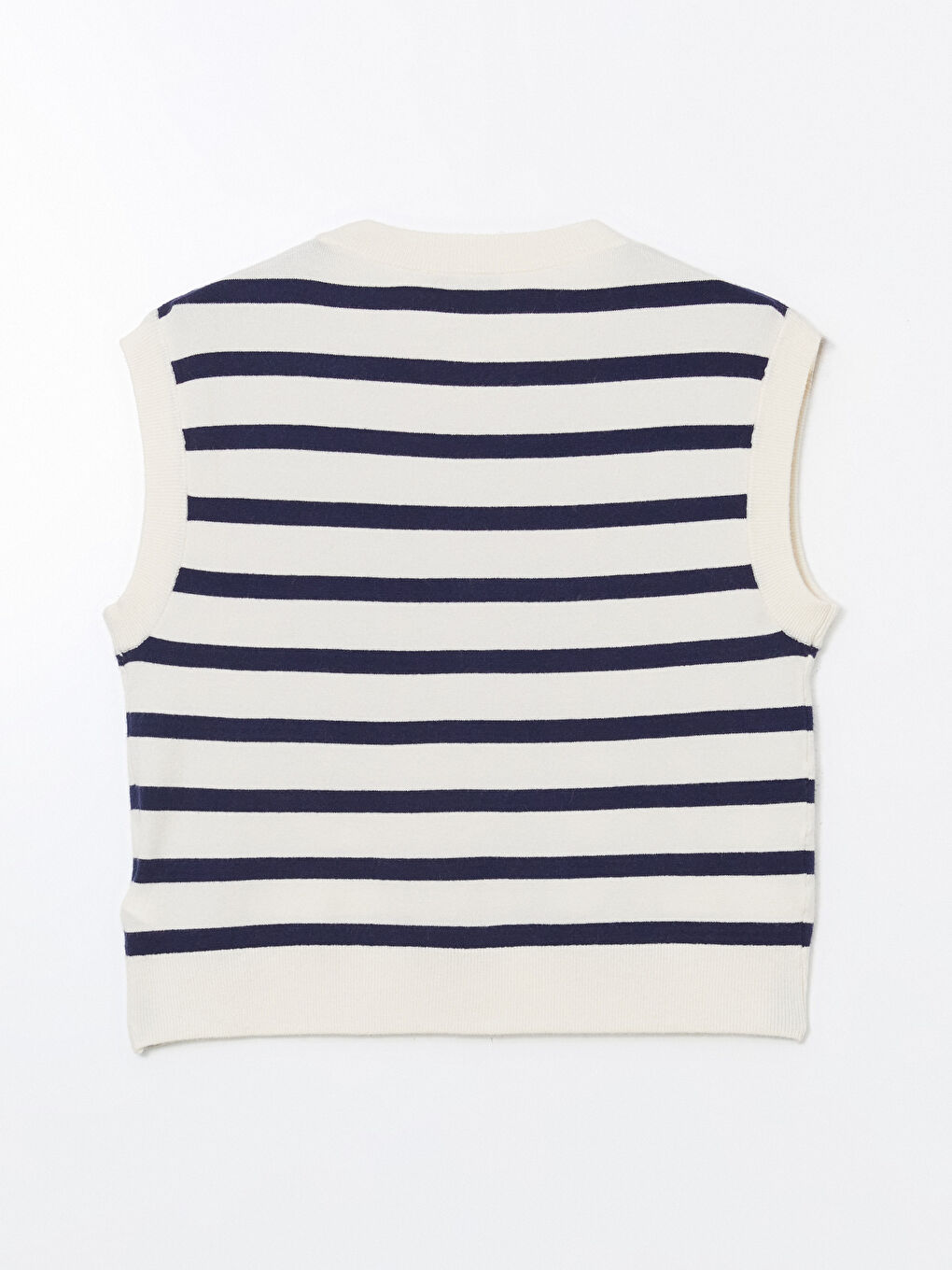 LCW Vision Crew Neck Striped Women's Knitwear Sweater Vest -W56040Z8-LGS