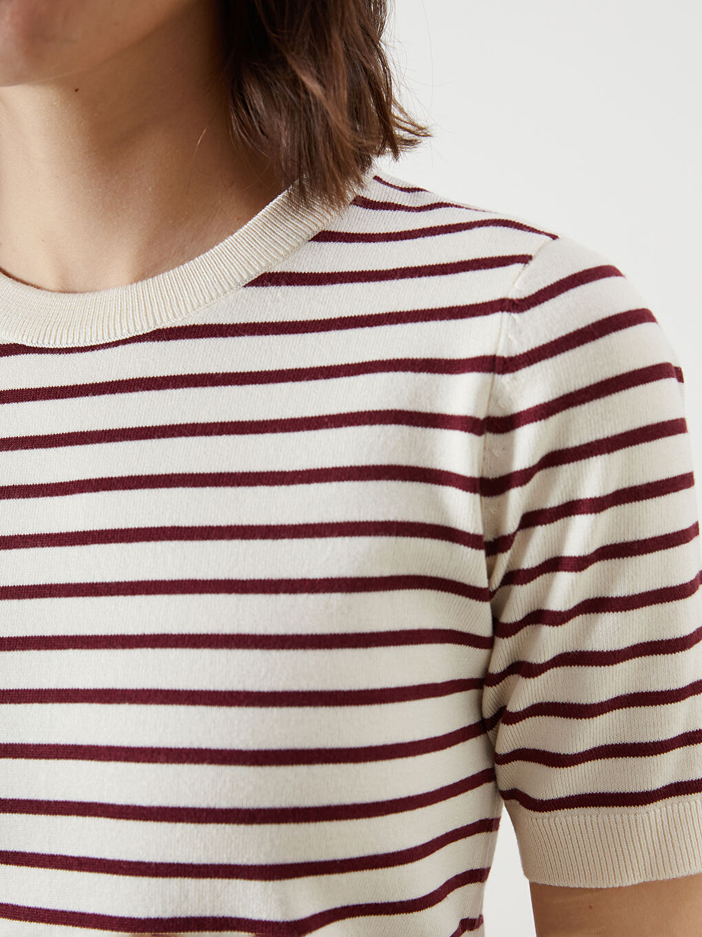 LCW Vision Crew Neck Striped Women's Knitwear Sweater -W56042Z8-LET