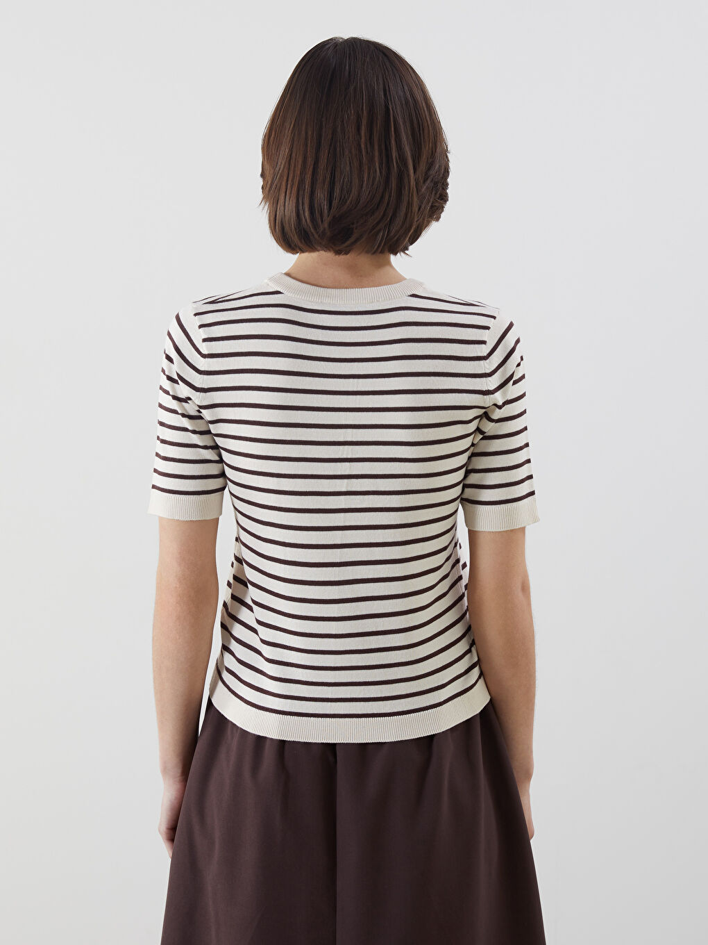 LCW Vision Crew Neck Striped Women's Knitwear Sweater -W56042Z8-LEW