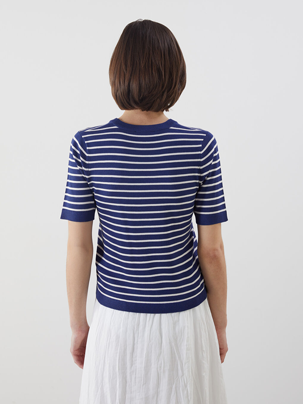 LCW Vision Crew Neck Striped Women's Knitwear Sweater -W56042Z8-LGS