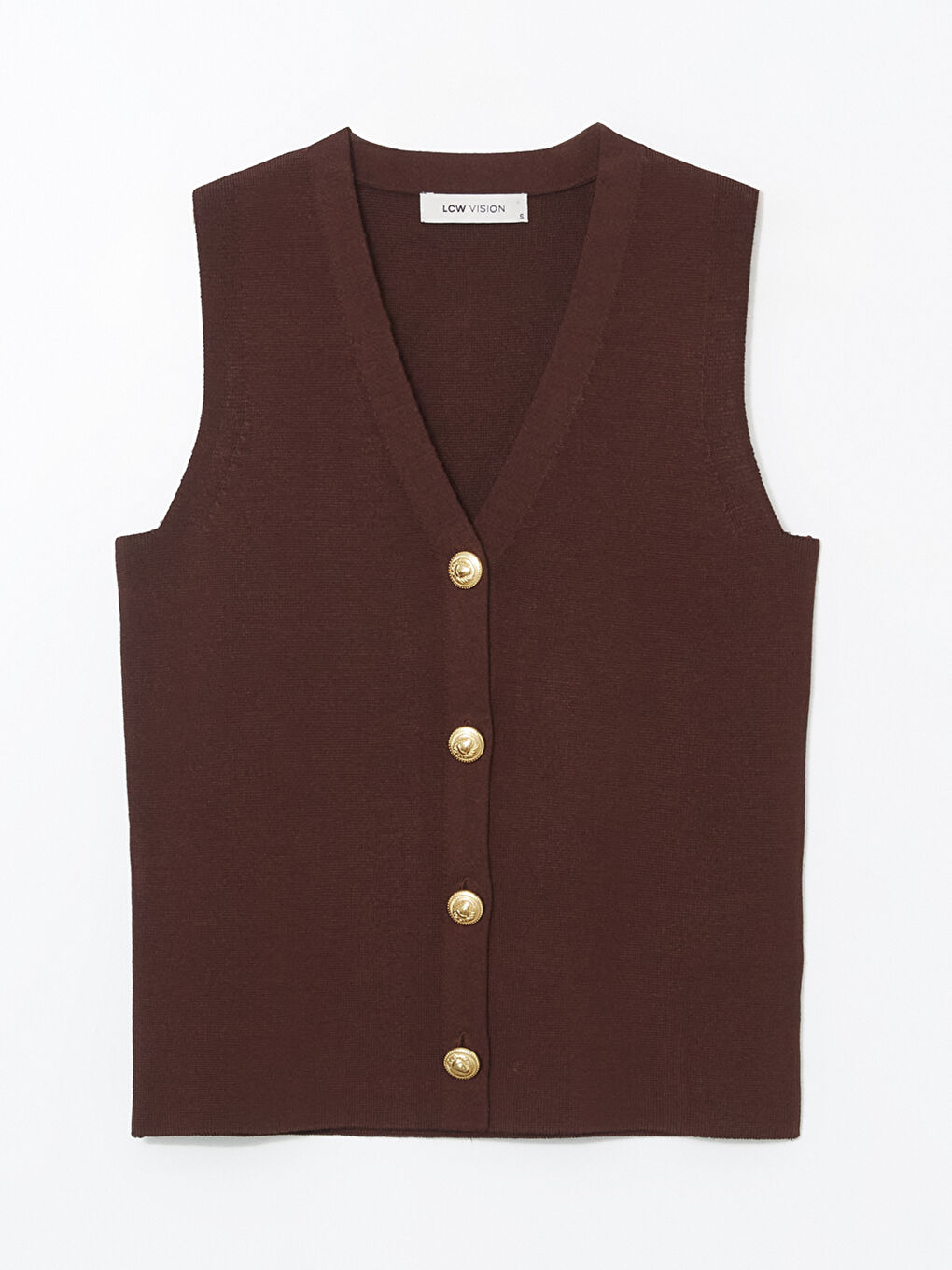 LCW Vision V Neck Women's Knitwear Waistcoat -W56050Z8-L0C