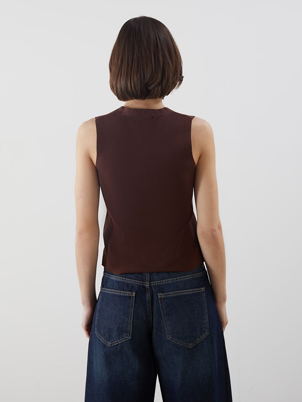 LCW Vision V Neck Women's Knitwear Waistcoat -W56050Z8-L0C