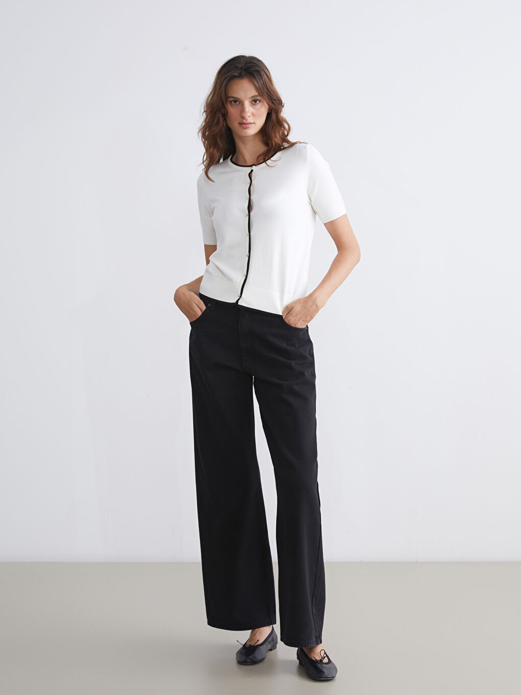 LCW Vision Crew Neck Women's Knitwear Cardigan -W56054Z8-FES