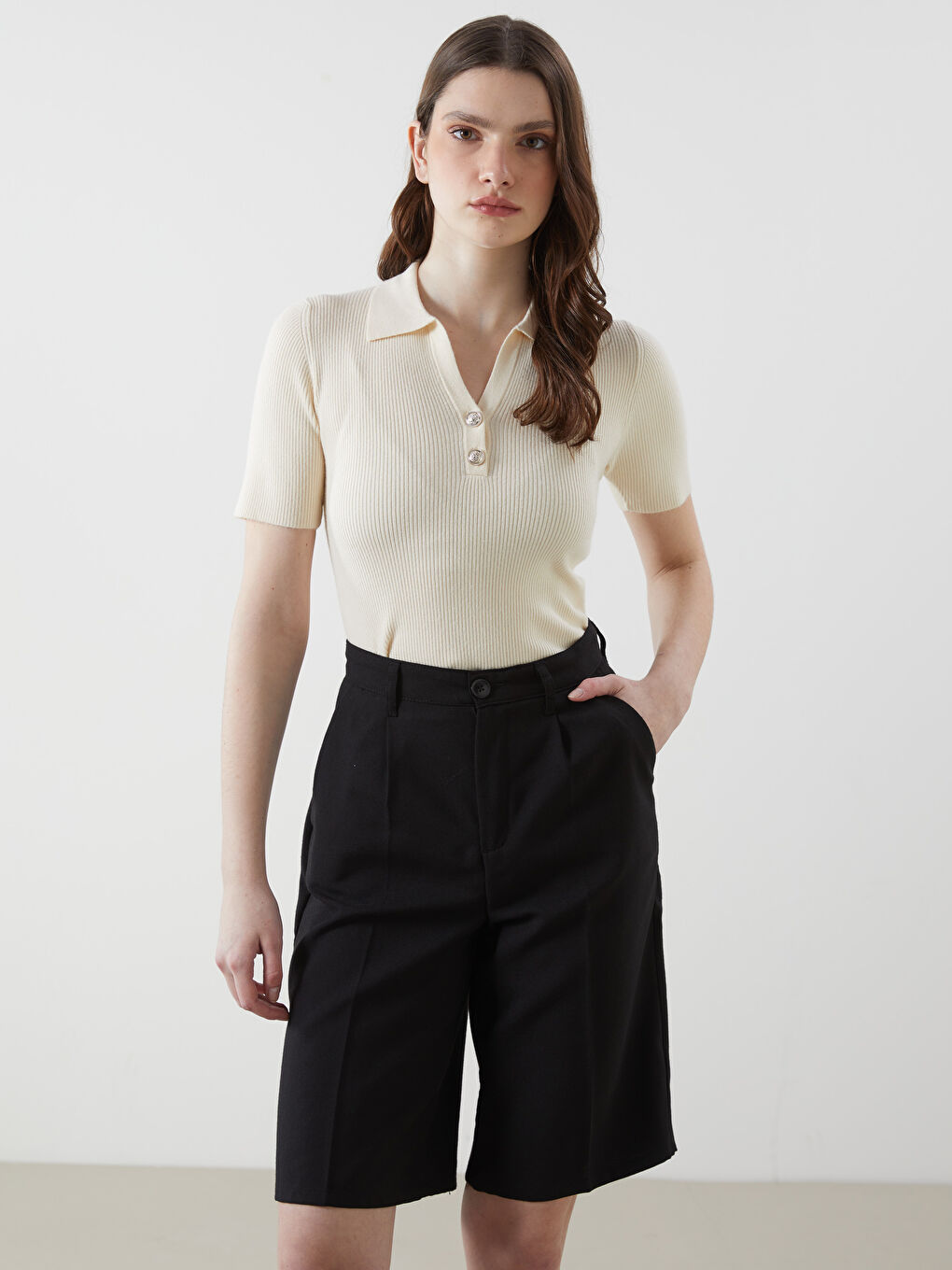 LCW Vision Polo Neck Women's Knitwear Sweater -W56057Z8-FDU