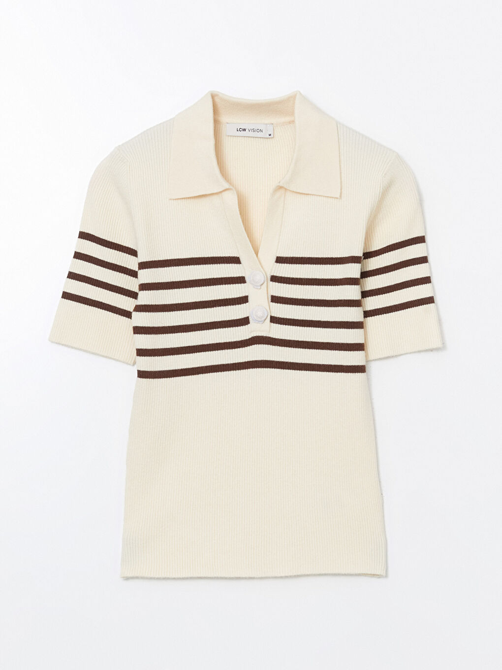 LCW Vision Polo Neck Striped Women's Knitwear Sweater -W56057Z8-LKM