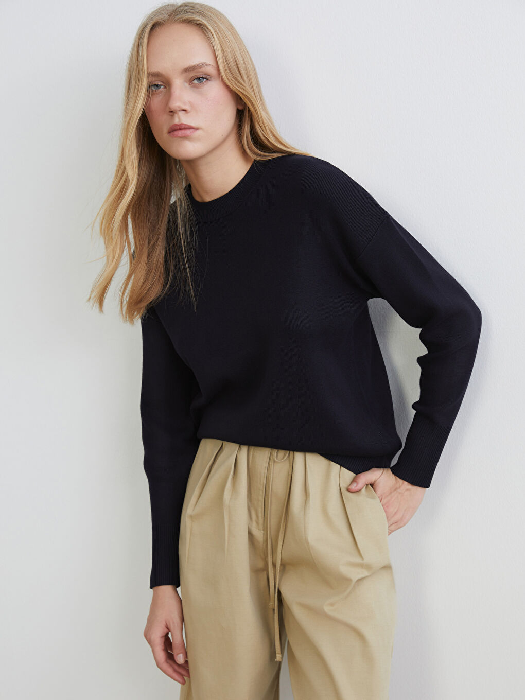 Crew Neck Women's Knitwear Sweater