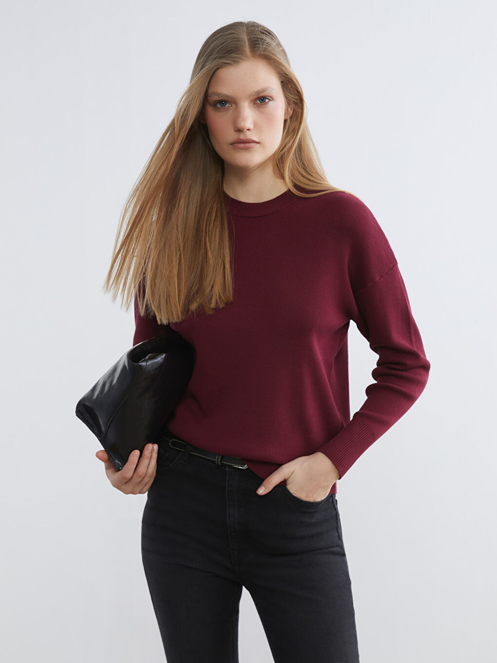 Crew Neck Women's Knitwear Sweater