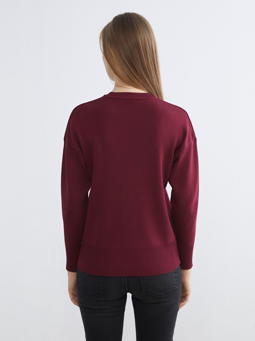 Crew Neck Women's Knitwear Sweater-3