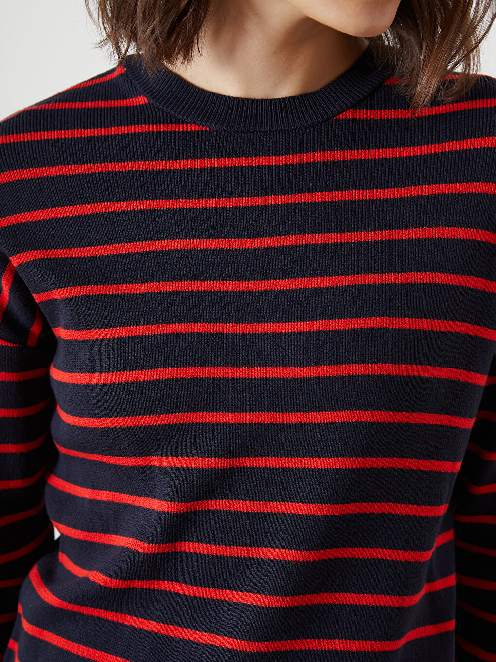 LCW Vision Crew Neck Striped Women's Knitwear Sweater -W56069Z8-E48