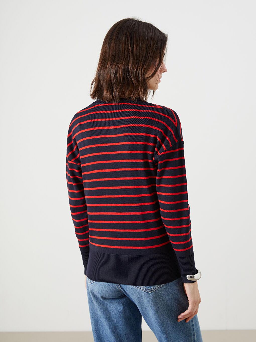 LCW Vision Crew Neck Striped Women's Knitwear Sweater -W56069Z8-E48