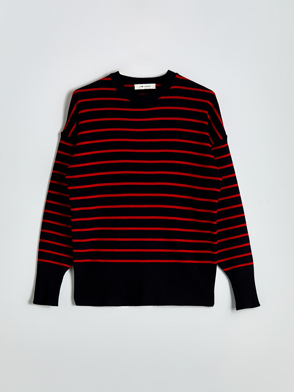 LCW Vision Crew Neck Striped Women's Knitwear Sweater -W56069Z8-E48
