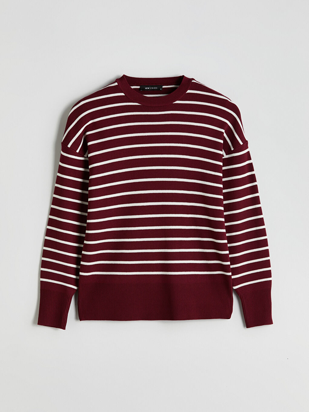 LCW Vision Crew Neck Striped Women's Knitwear Sweater -W56069Z8-LET