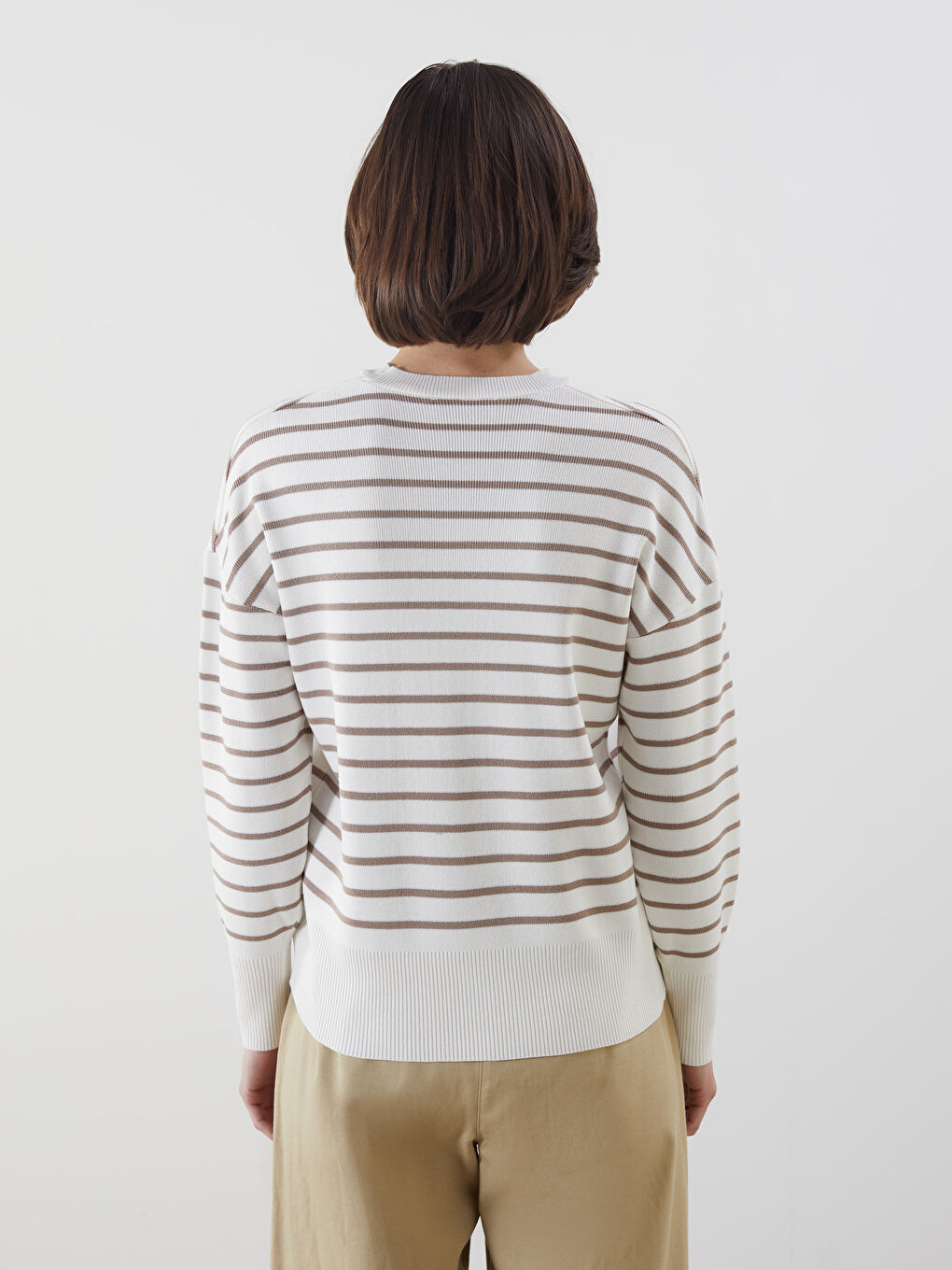 LCW Vision Crew Neck Striped Women's Knitwear Sweater -W56069Z8-ELZ