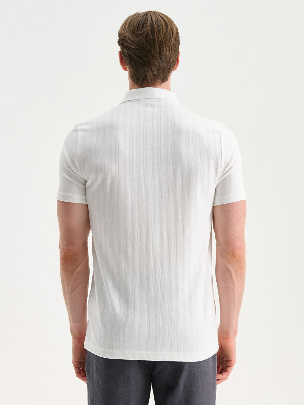 Ekru Polo Yaka Erkek Tişört-3