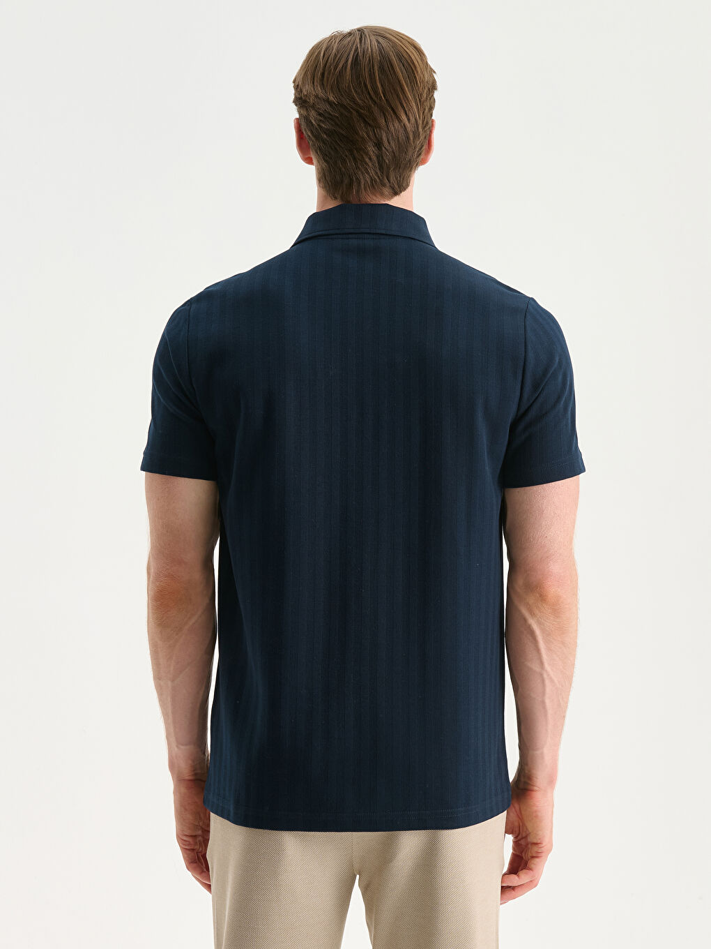 Lacivert Polo Yaka Erkek Tişört-3