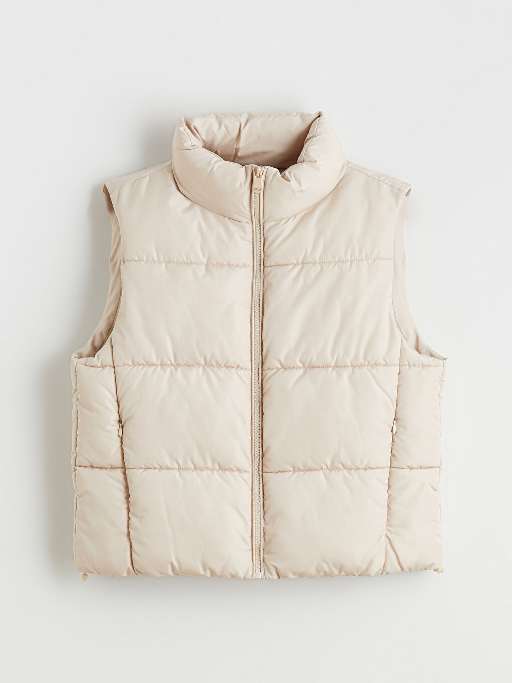 Bej Dik Yaka Kadın Şişme Yelek-5