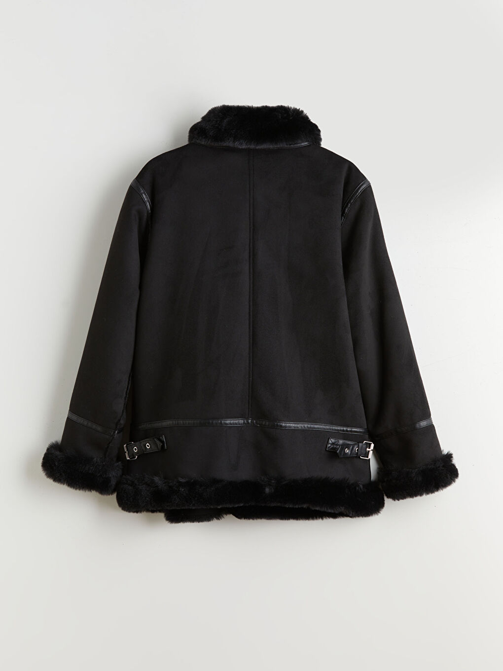 Biker Neck Women's Faux Suede Coat-6