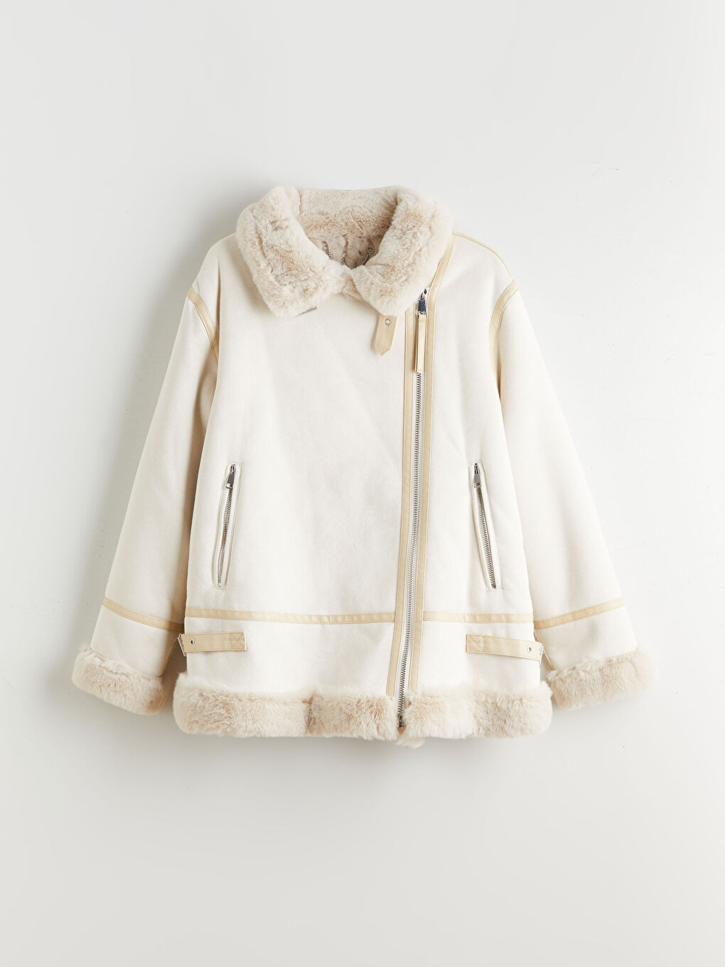 Biker Neck Women's Faux Suede Coat