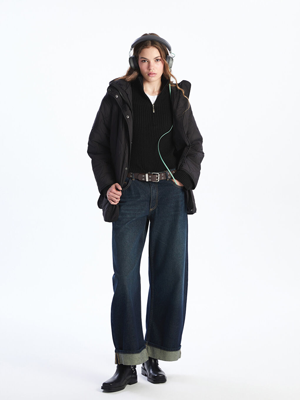Hooded Quilted Oversize Women's Puffer Coat-1