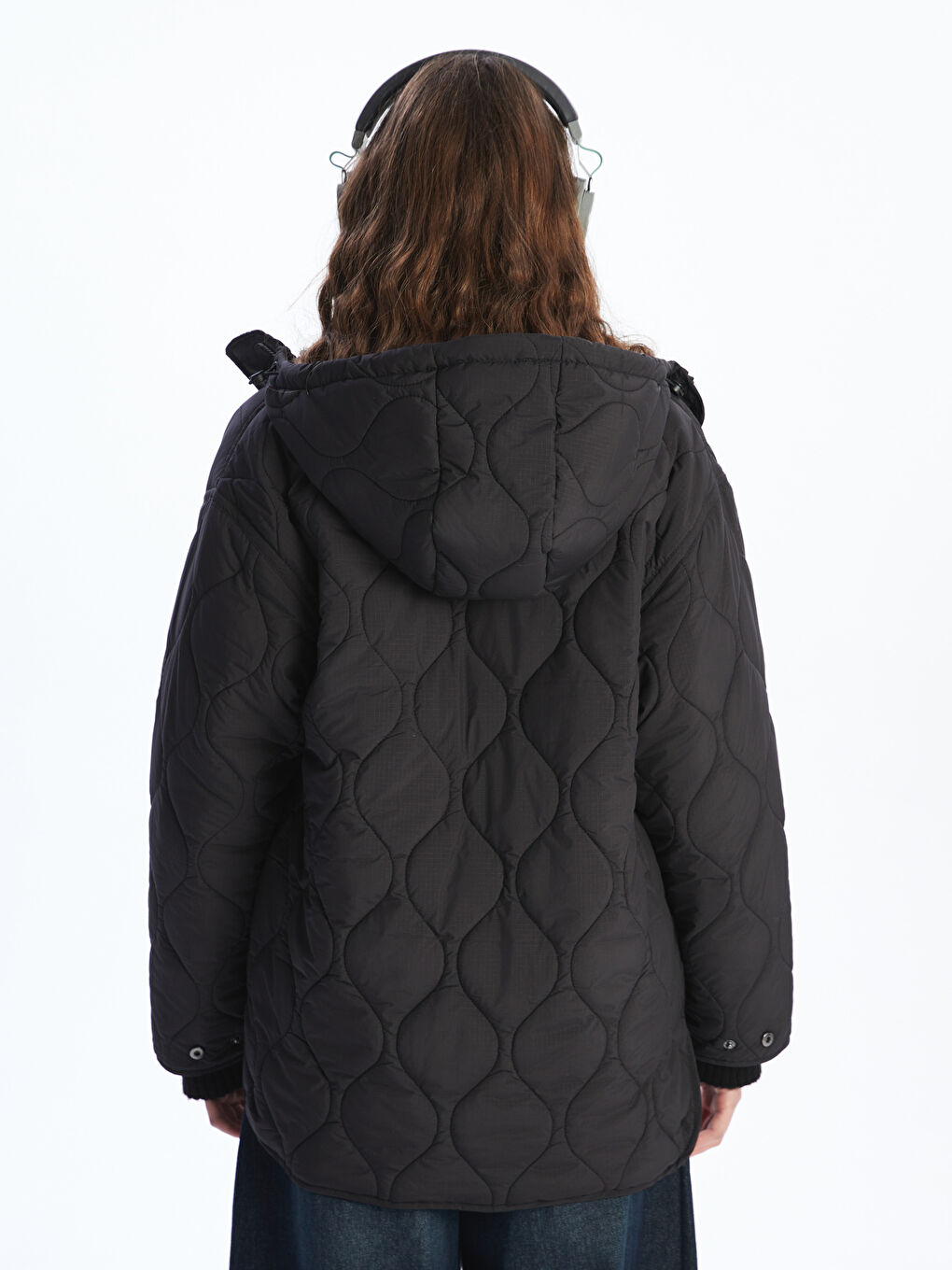 Hooded Quilted Oversize Women's Puffer Coat-4
