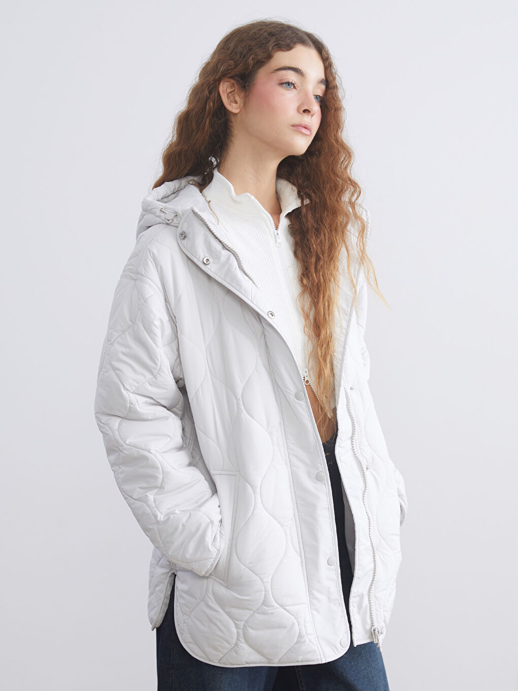 Hooded Quilted Oversize Women's Puffer Coat