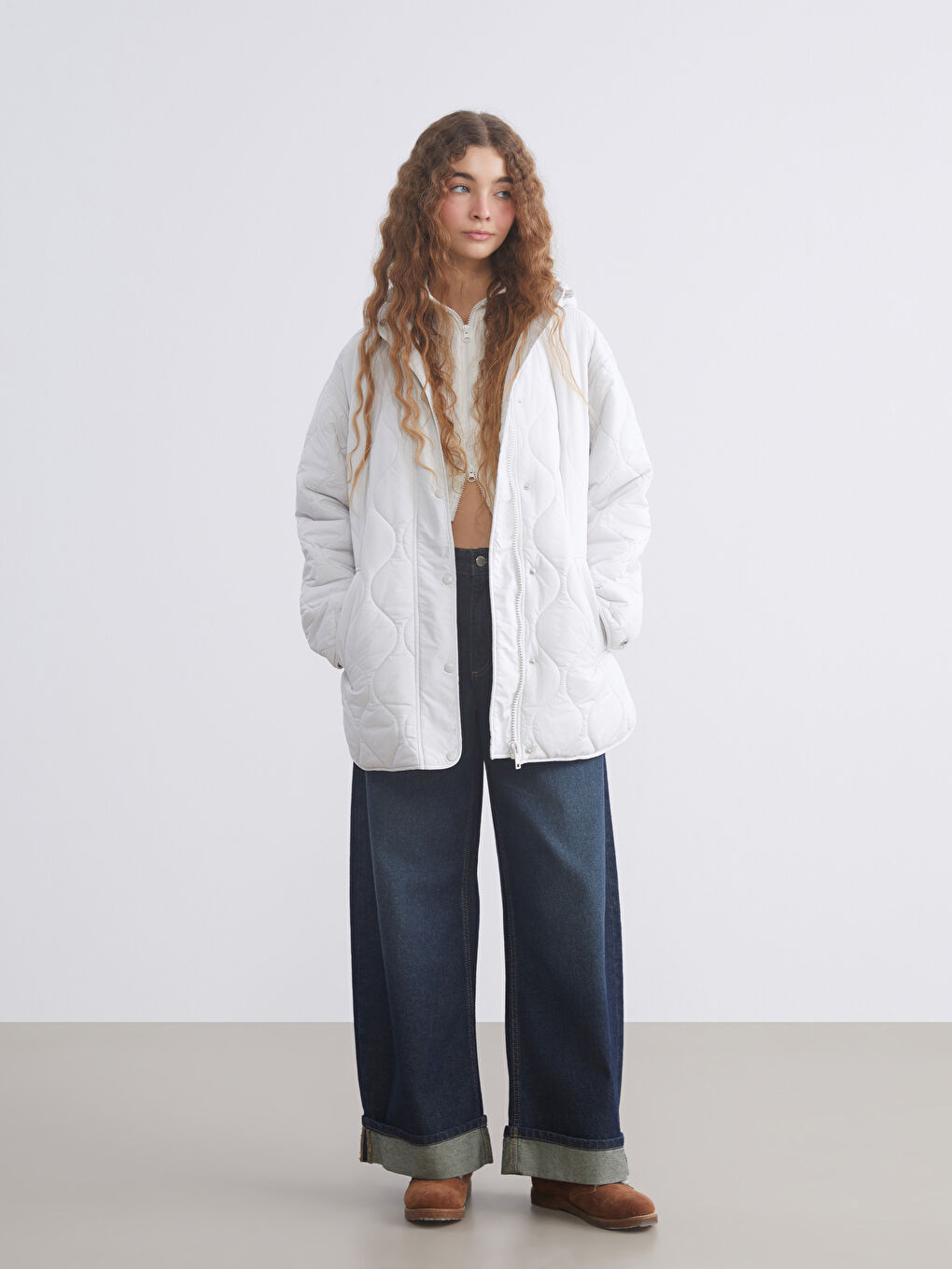 Hooded Quilted Oversize Women's Puffer Coat-1