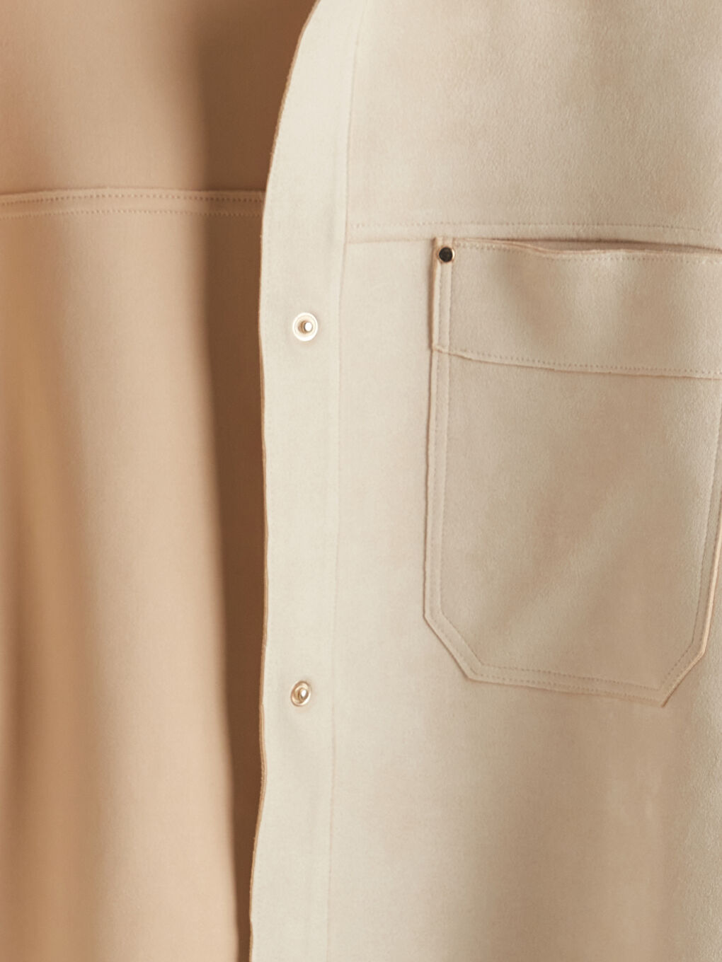 Shirt Collar Oversize Women's Suede-Look Jacket-5