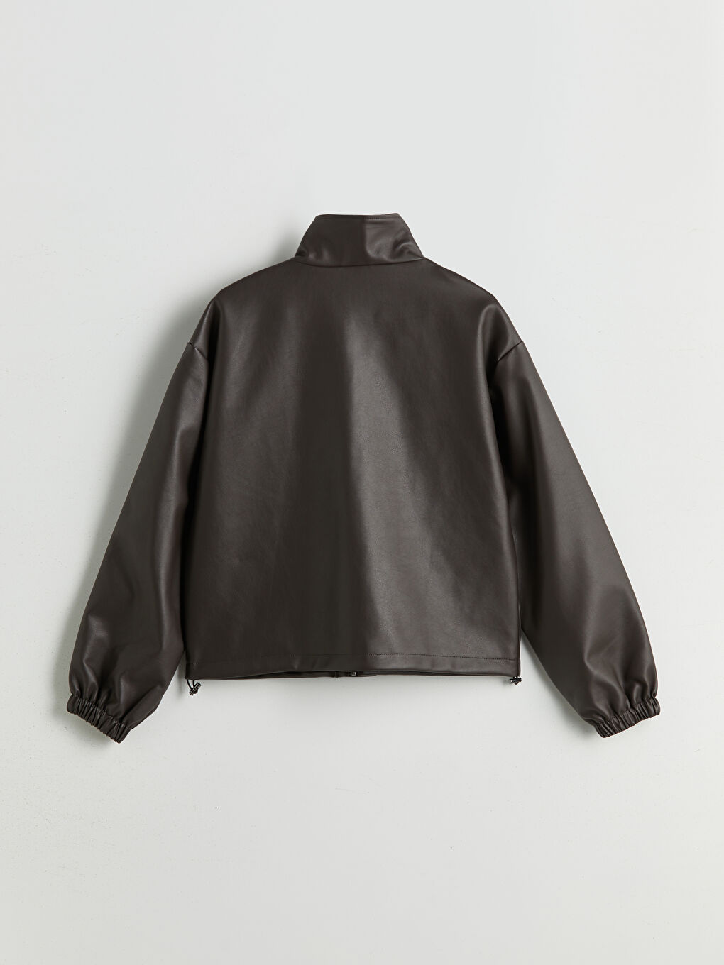 Әйелдер қоңыр Эко-былғары күртке-6