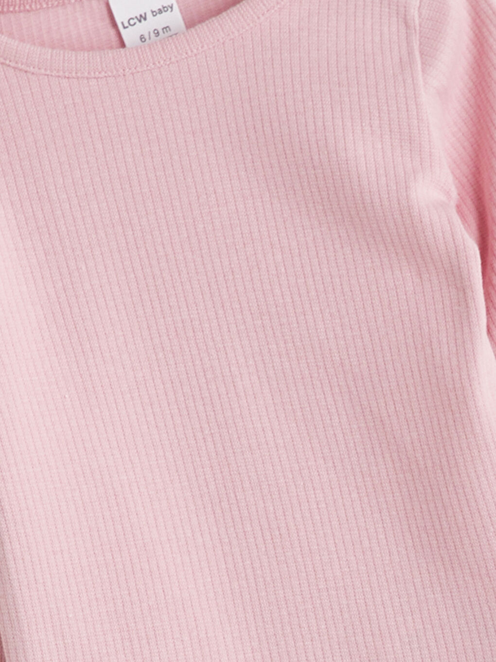 Pembe Bisiklet Yaka Basic Kız Bebek Çıtçıtlı Body-1