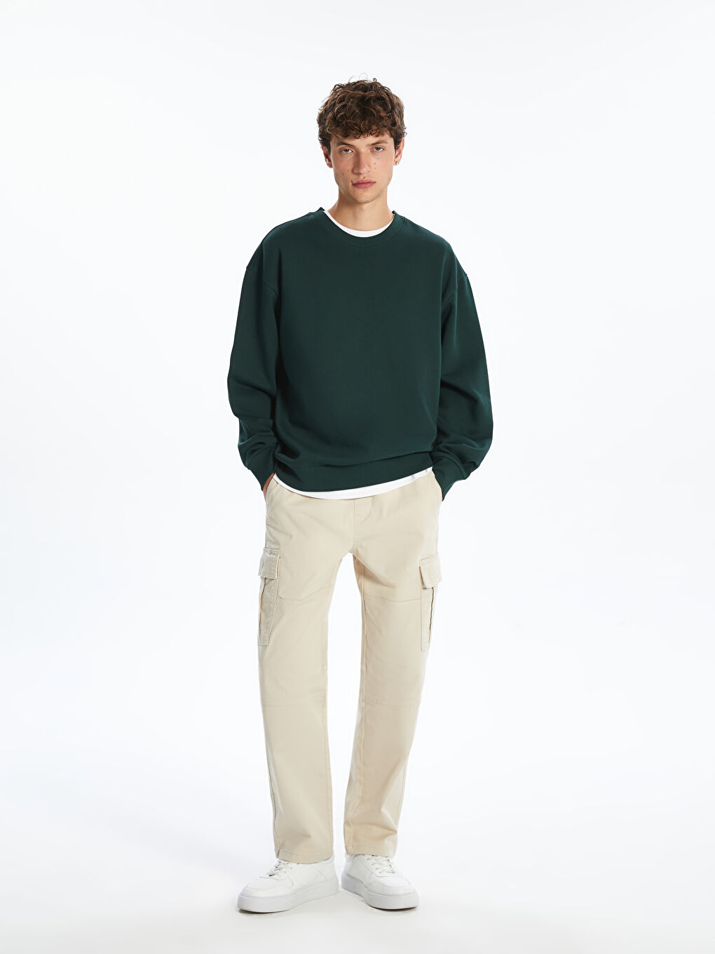 Relaxed Fit Twill Men's Cargo Trousers