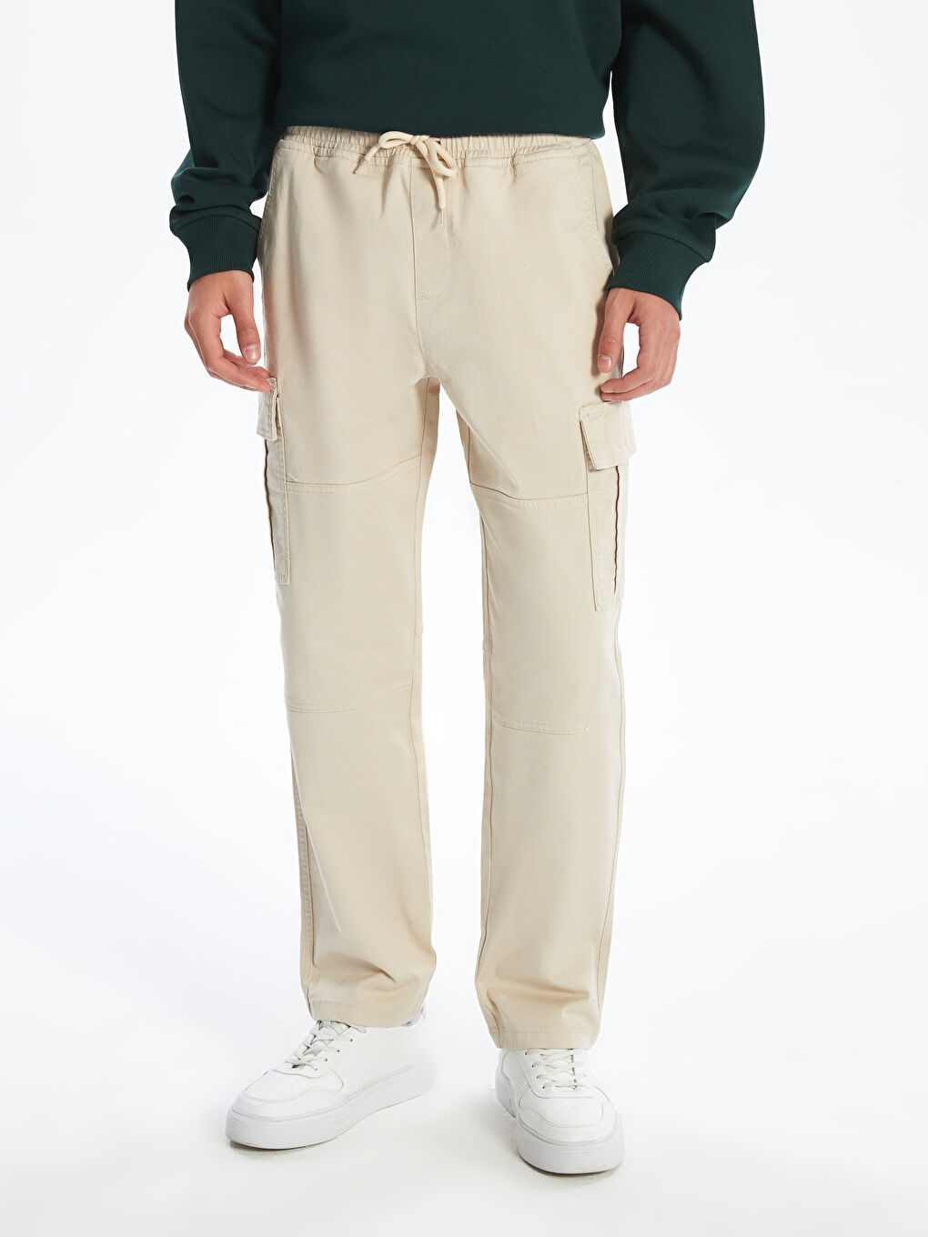 Relaxed Fit Twill Men's Cargo Trousers-1