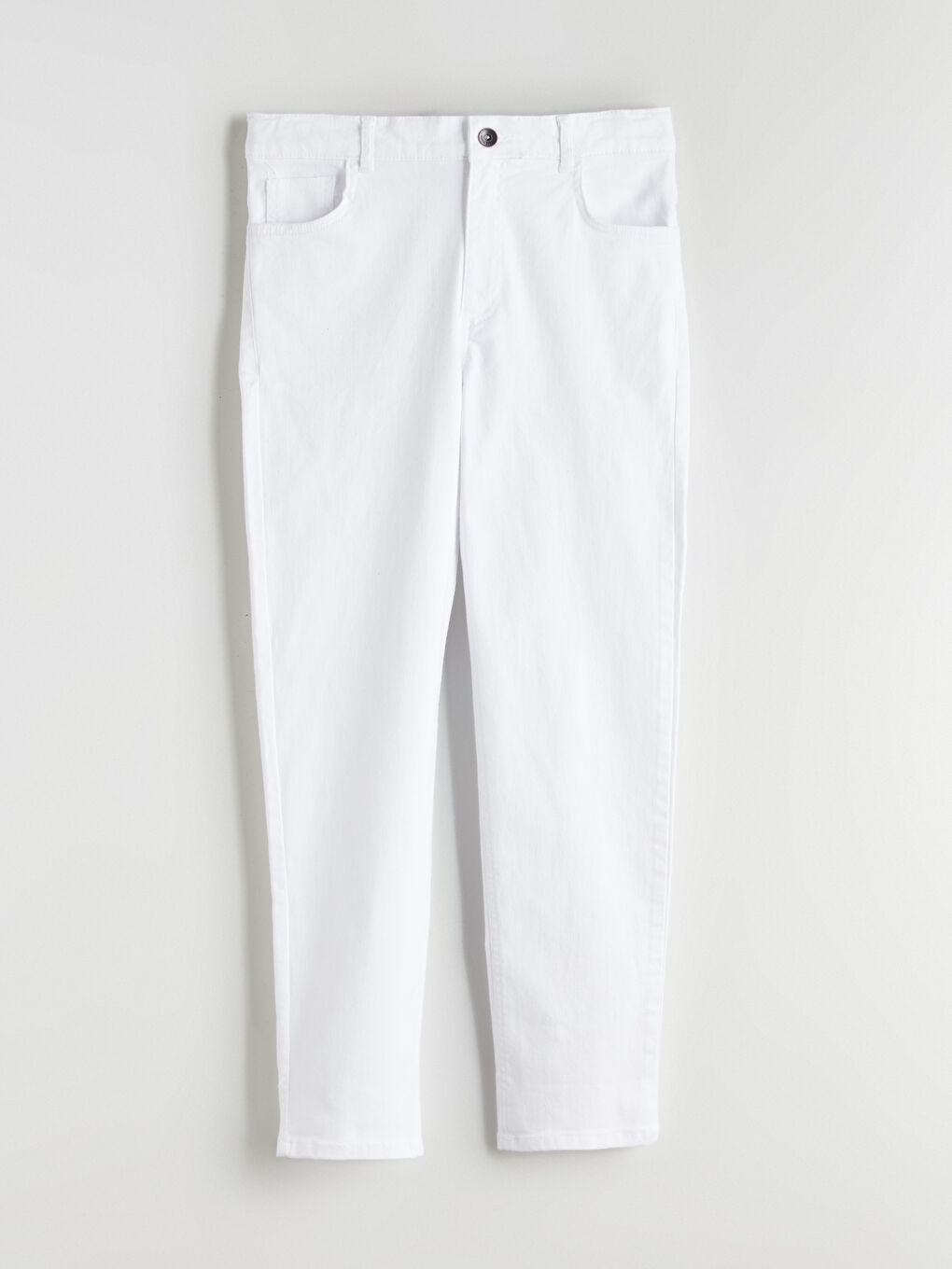 Beyaz Slim Fit Erkek Çocuk Okul Pantolonu-1