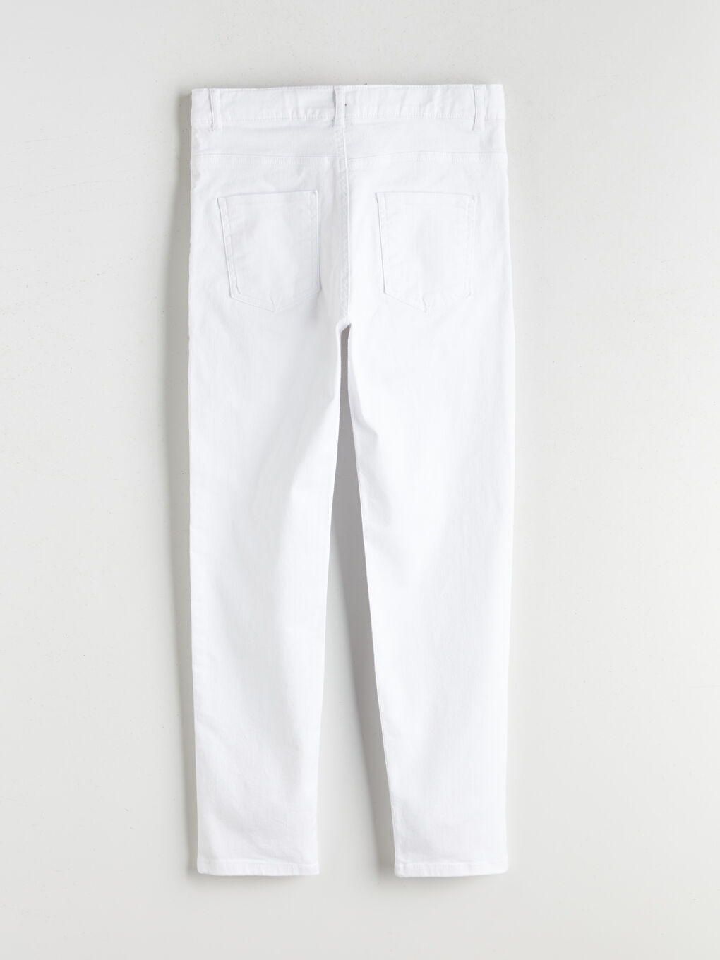 Beyaz Slim Fit Erkek Çocuk Okul Pantolonu-2