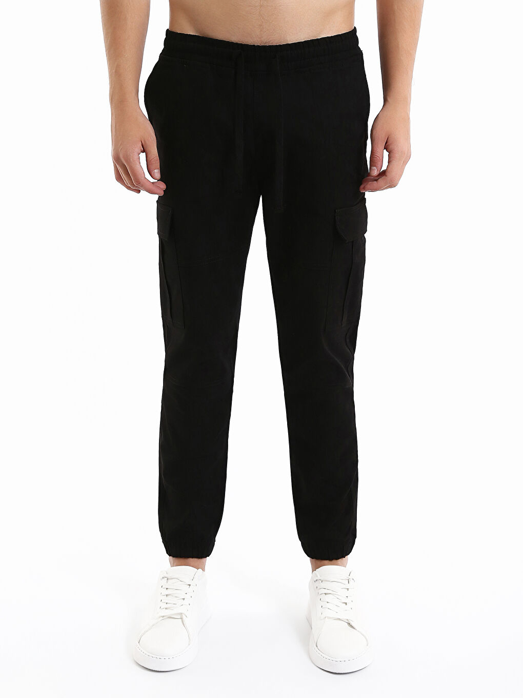 Elastic Waist Men's Cargo Trousers-1