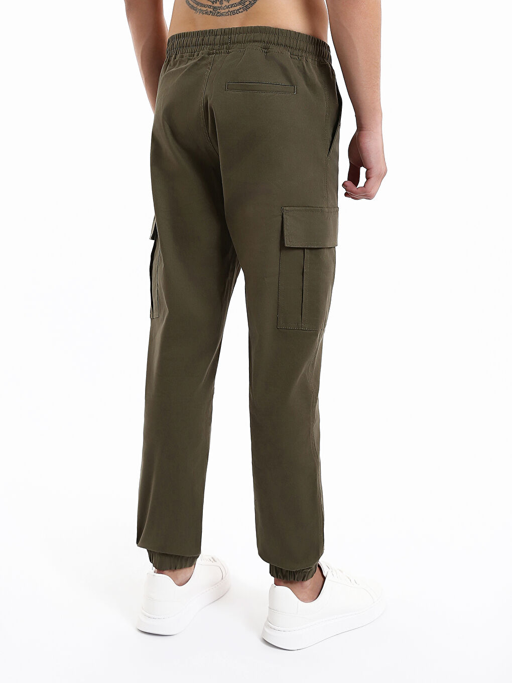 Elastic Waist Men's Cargo Trousers-8
