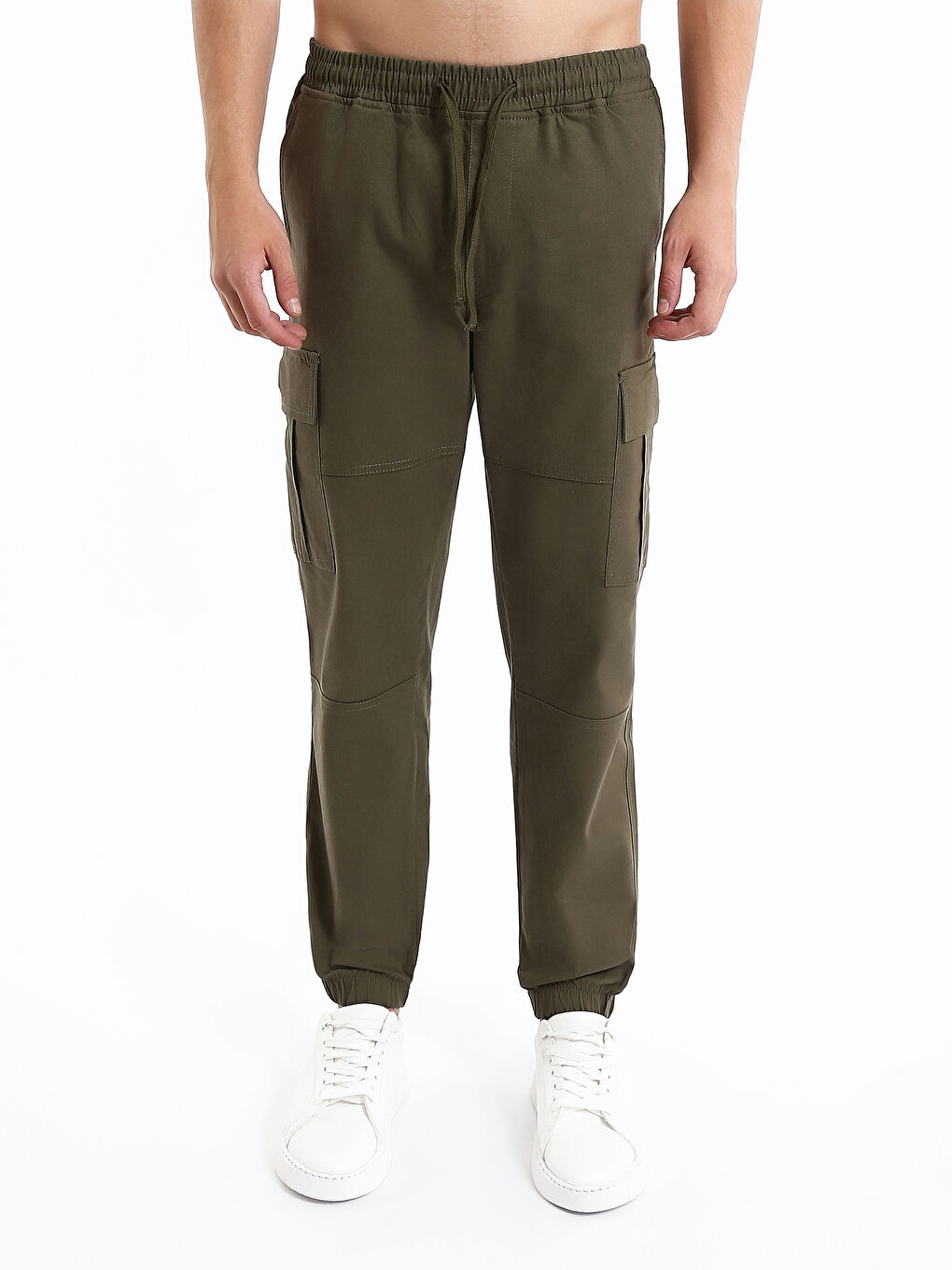 Elastic Waist Men's Cargo Trousers-2