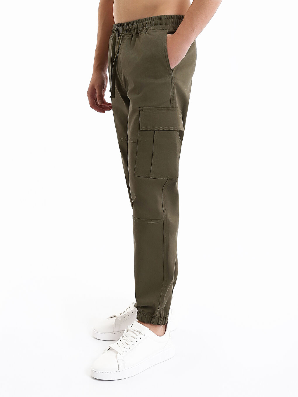 Elastic Waist Men's Cargo Trousers-6