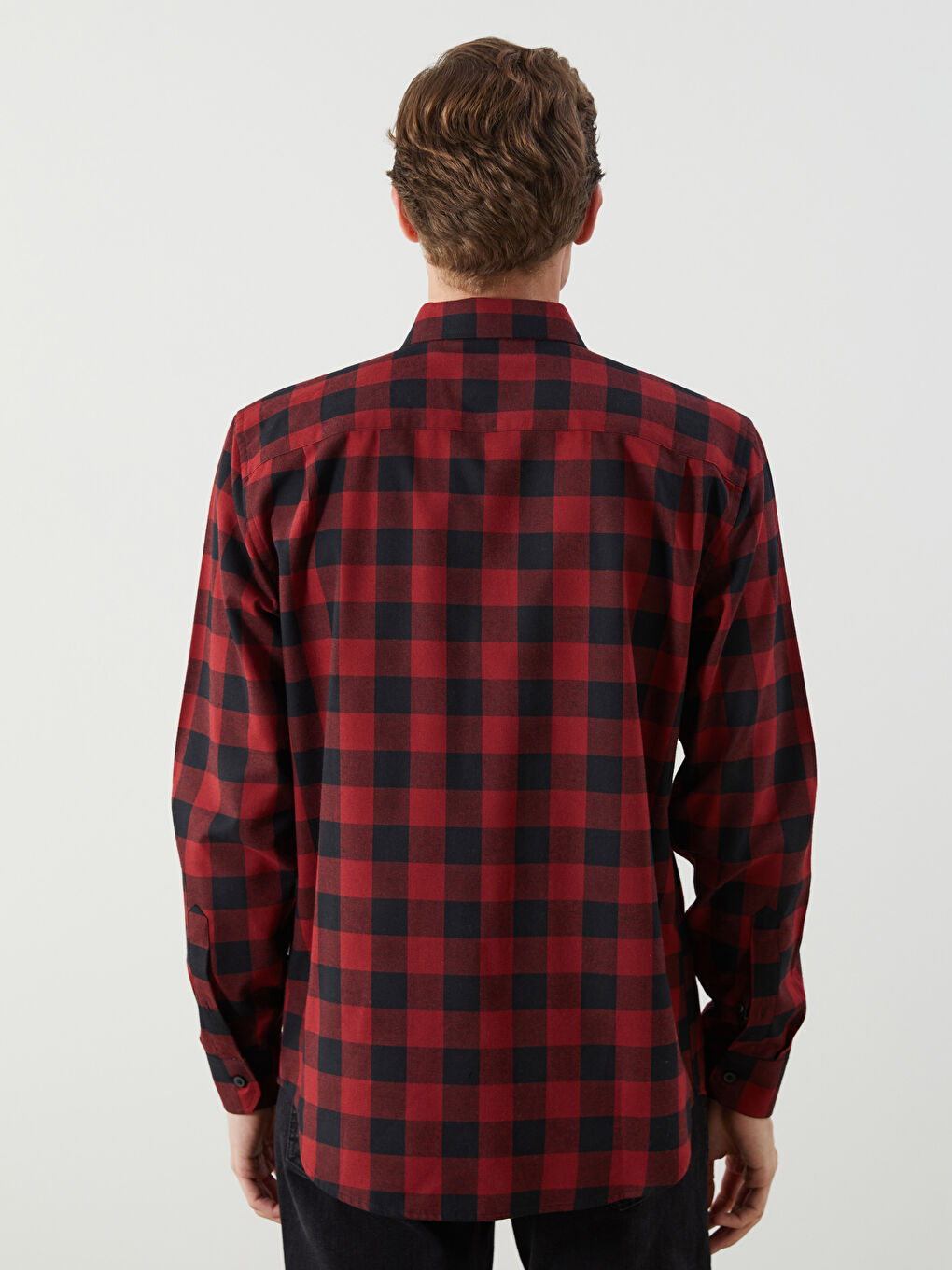 LCWAIKIKI Classic Regular Fit Long Sleeve Plaid Gabardine Men's Shirt -W56156Z8-LLH