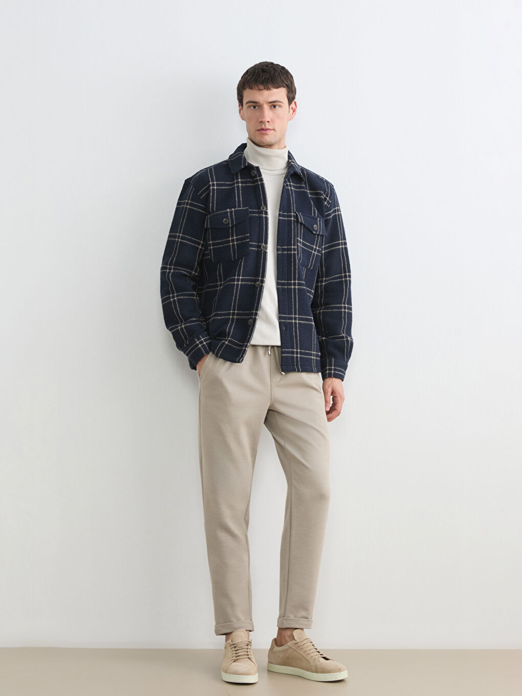 بنطلون رياضي رجالي كلاسيك فيت مصنوع من التريكو