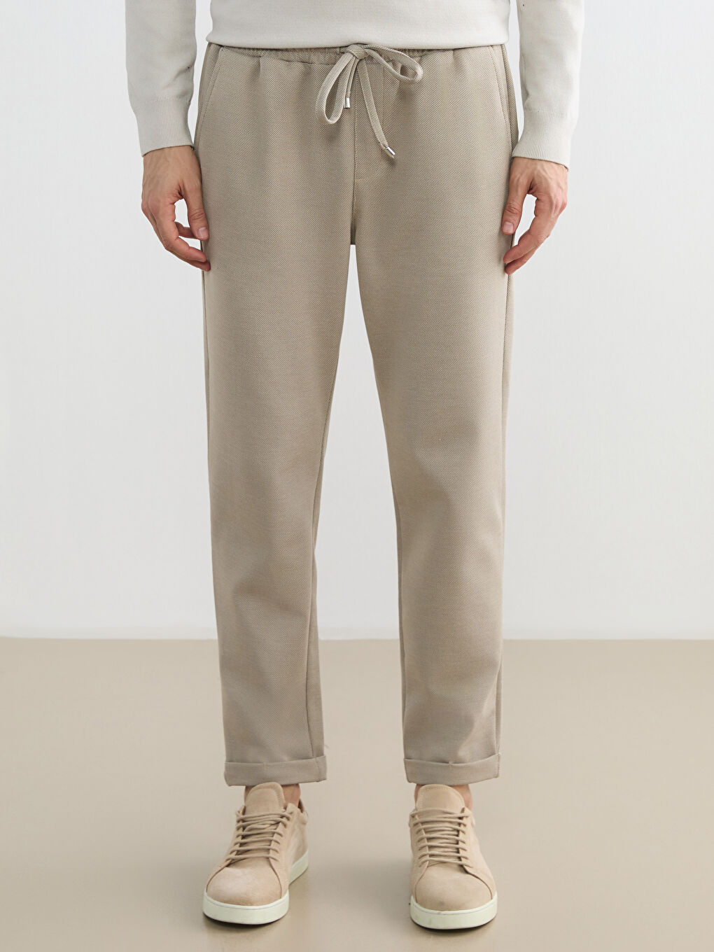 بنطلون رياضي رجالي كلاسيك فيت مصنوع من التريكو-1