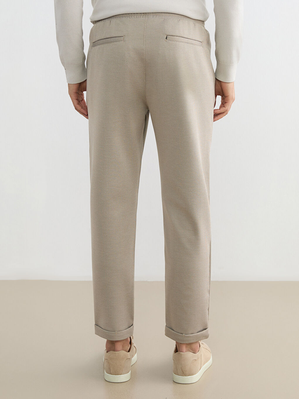 بنطلون رياضي رجالي كلاسيك فيت مصنوع من التريكو-3