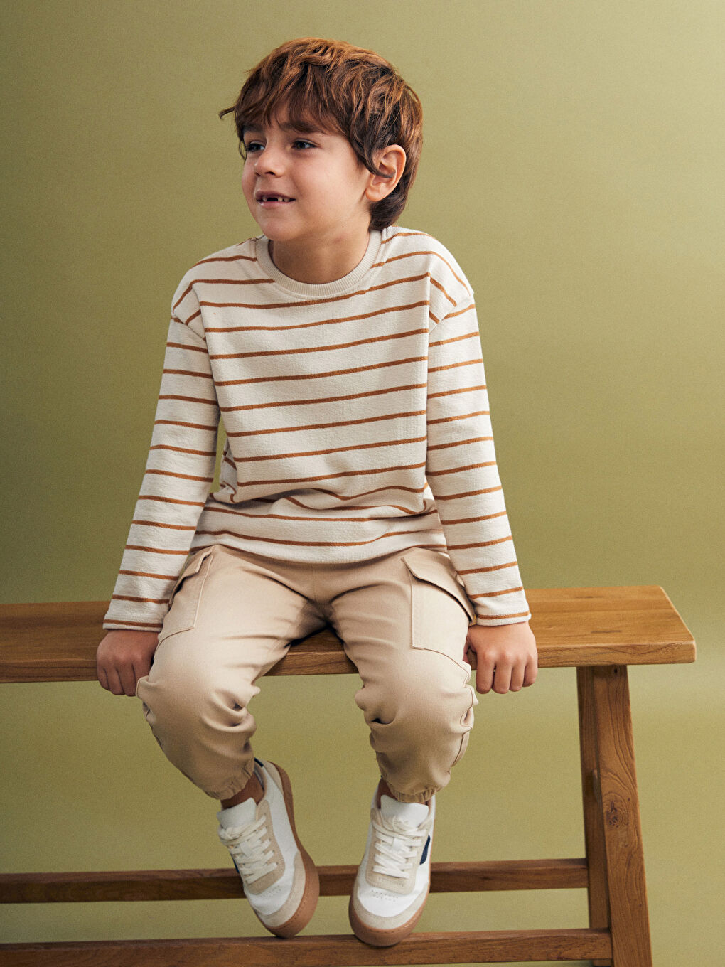 Crew Neck Striped Boys' T-Shirt