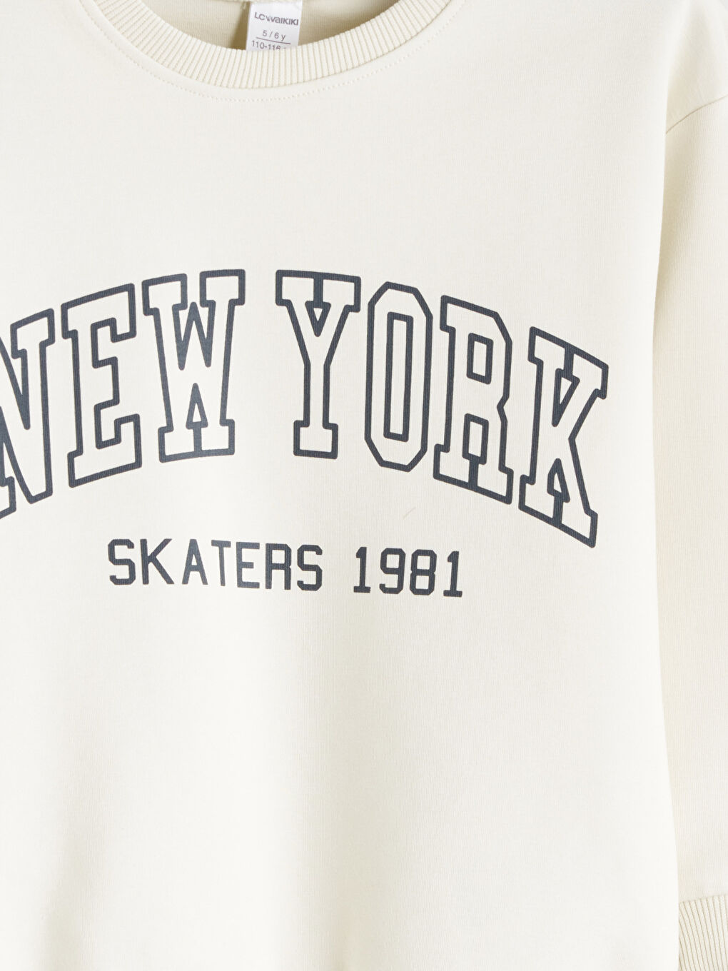 Bej Yazı Baskılı Erkek Çocuk Sweatshirt-2