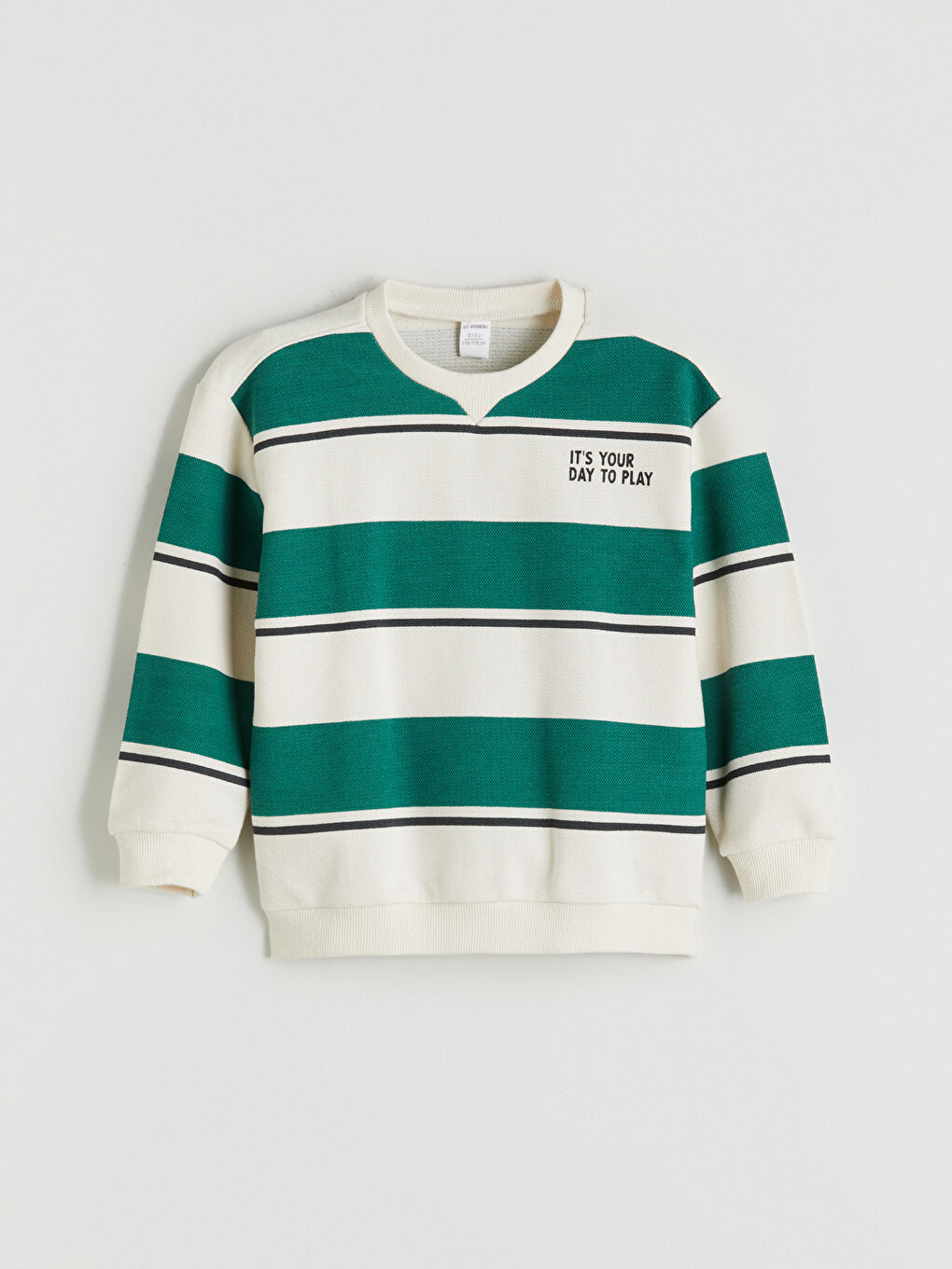 LCW Kids Crew Neck Striped Boys' Sweatshirt -W56178Z1-LQA
