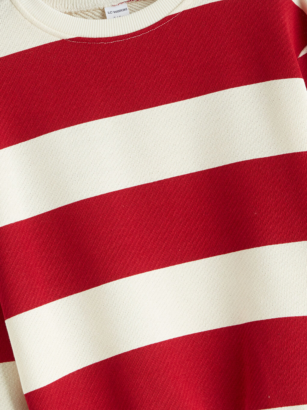 Kırmızı Bisiklet Yaka Çizgili Erkek Çocuk Sweatshirt-3