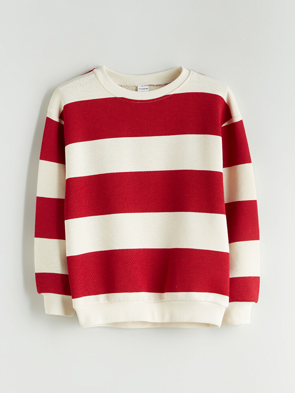 Kırmızı Bisiklet Yaka Çizgili Erkek Çocuk Sweatshirt-2