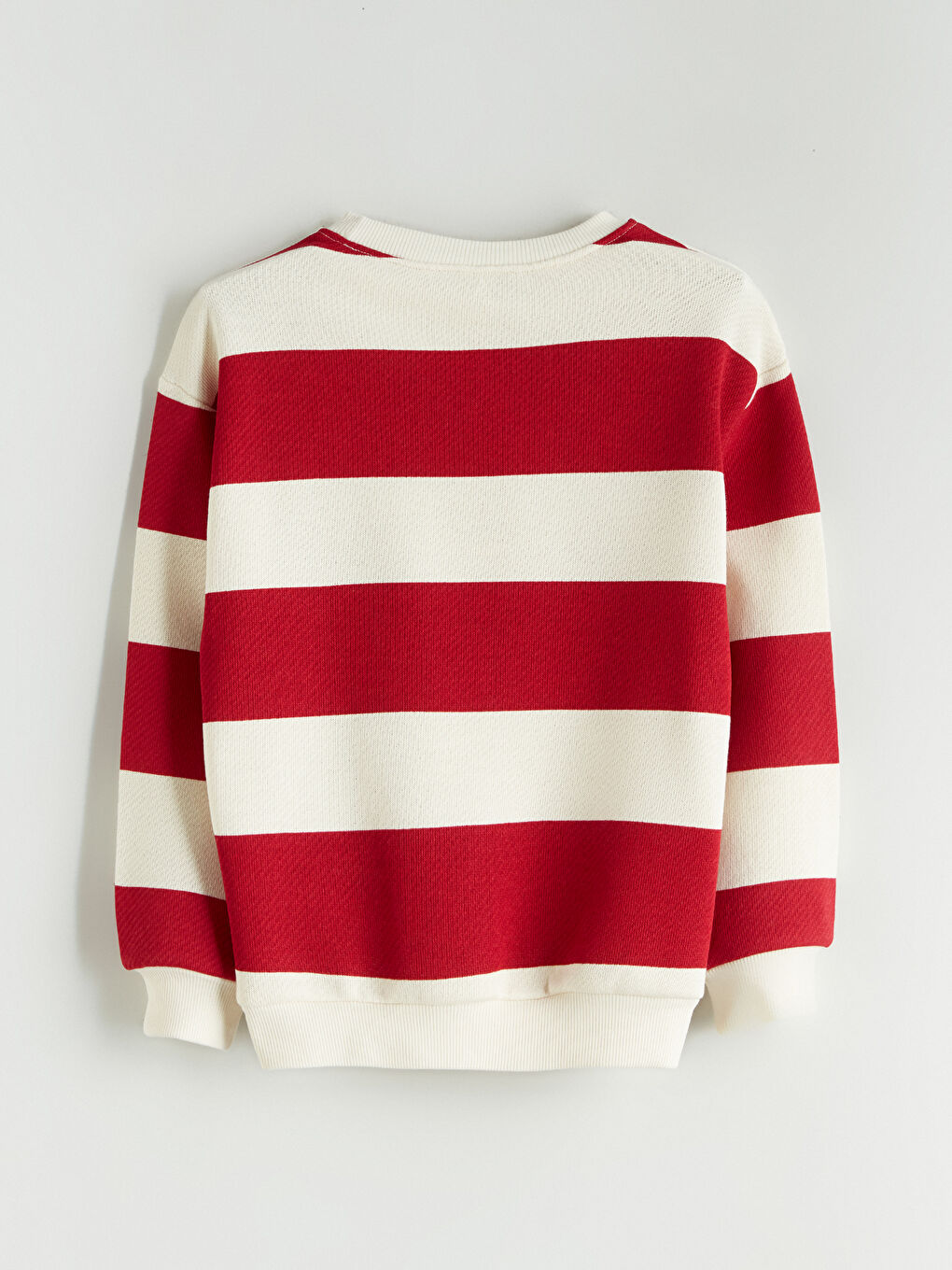 Kırmızı Bisiklet Yaka Çizgili Erkek Çocuk Sweatshirt-4