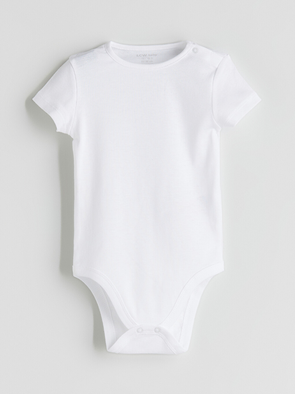Beyaz Bisiklet Yaka Kız Bebek Çıtçıtlı Body-1