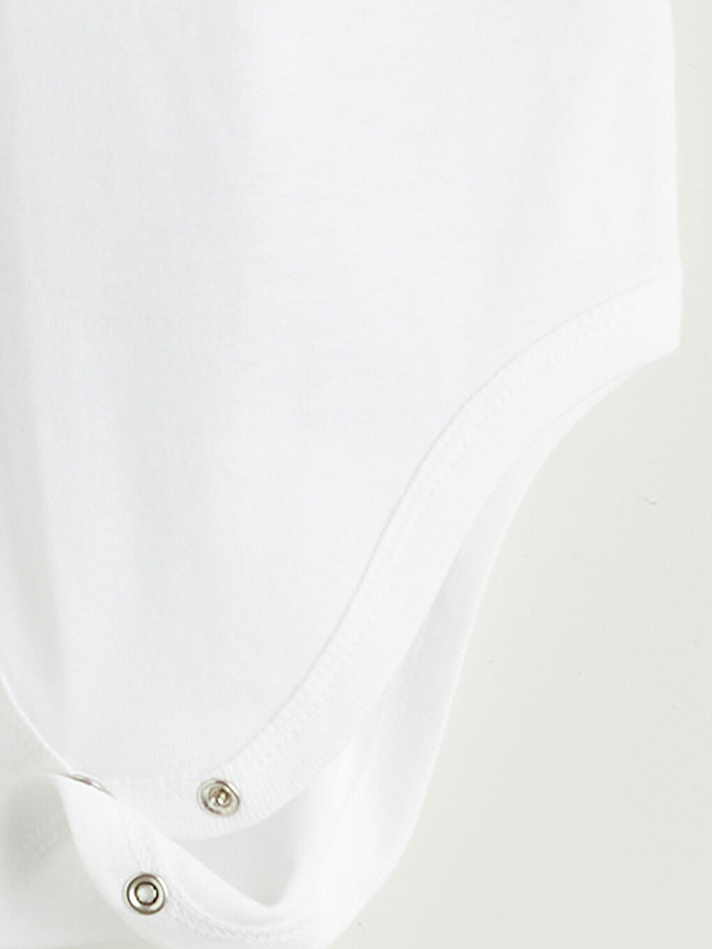 Ekru Bisiklet Yaka Kısa Kollu Kız Bebek Çıtçıtlı Body-3